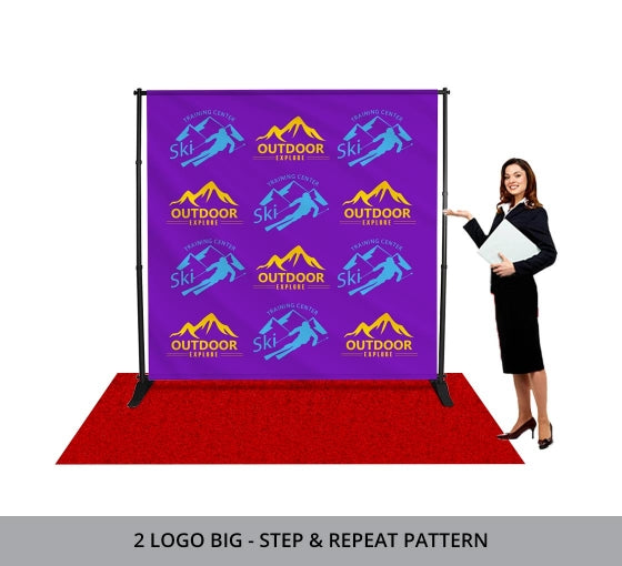 10 Ft. Adjustable Step and Repeat - 13oz Vinyl Banner (Telescopic)